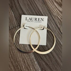 NWT! Ralph Lauren Silver Hoop Earrings